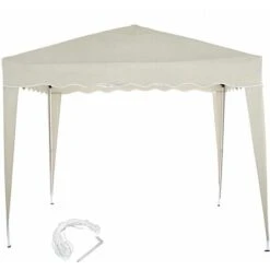 Gazebo 3x3 Pieghevole Ecru Impermeabile Richiudibile Tendone Giardino Con Sacca -Giardino di Lusso 7200041 3