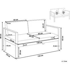 Divano Giardino 2 Posti Struttura In Alluminio Anodizzato Grigio Chiaro Con Cuscini Salerno -Giardino di Lusso 7214097 3