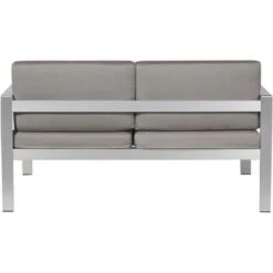 Divano Giardino 2 Posti Struttura In Alluminio Anodizzato Grigio Scuro Con Cuscini Salerno -Giardino di Lusso 7214103 5 1