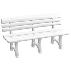 Panchina Olimpia 150 Cm In Resina Bianca Da Giardino Per Esterno