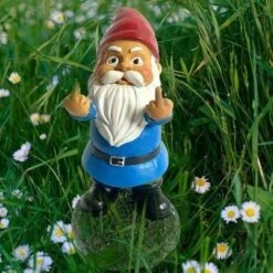 Gnomo Da Giardino, Statua Di Gnomo Da Giardino Umorismo All'aperto Da 15 Cm, Gnomo Da Giardino Con Dito Medio, Gnomo Da Giardino In Resina Per Esterni Per La Decorazione Del Cortile Del Prato Domestic -Giardino di Lusso 76326107 4