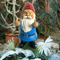 Gnomo Da Giardino, Statua Di Gnomo Da Giardino Umorismo All'aperto Da 15 Cm, Gnomo Da Giardino Con Dito Medio, Gnomo Da Giardino In Resina Per Esterni Per La Decorazione Del Cortile Del Prato Domestic -Giardino di Lusso 76326107 5