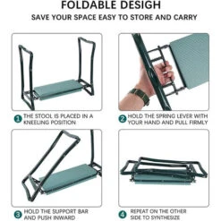 Sedile Panca Da Giardino Pieghevole EVA Inginocchiata Sedia Con Borsa Attrezzi Max 150kg -Giardino di Lusso 77291892 4