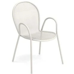 EMU Poltrona Ronda Bianco Impilabile In Acciaio Giardino Esterno Bar Ristorante