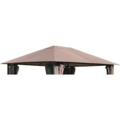 Tetto Di Ricambio Per Gazebo Da Giardino 3x4m 250g/m³ Marrone-Grigio -Giardino di Lusso 78128759 4
