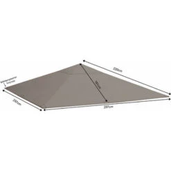 Tetto Di Ricambio Per Gazebo Da Giardino 3x3m 250g/m³ Grigio -Giardino di Lusso 78128766 4