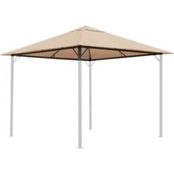 Tetto Di Ricambio Per Gazebo Da Giardino 3x3m 250g/m³ Beige