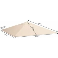 Tetto Di Ricambio Per Gazebo Da Giardino 3x3m 250g/m³ Beige -Giardino di Lusso 78128810 3
