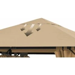 Tetto Di Ricambio Per Gazebo Da Giardino 3x3m 250g/m³ Beige -Giardino di Lusso 78128810 5