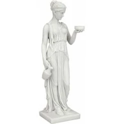 Design Toscano WU75343 Statua In Marmo Resina Ebe, La Dea Della Giovinezza, Bianco, 7.5x10x29 Cm