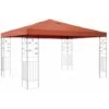 Tetto Di Ricambio Per Gazebo Foglie 3x3m Arancione-Rosso