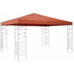 Tetto Di Ricambio Per Gazebo Foglie 3x3m Arancione-Rosso