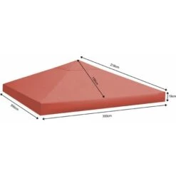 Tetto Di Ricambio Per Gazebo Foglie 3x3m Arancione-Rosso -Giardino di Lusso 78443840 4