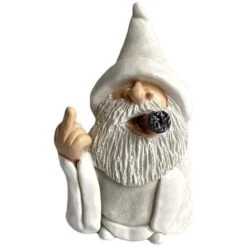 Fumare Bianco Naughty Gnomo Wizard Nano Figurine Artigianato Da Giardino
