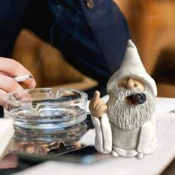 Fumare Bianco Naughty Gnomo Wizard Nano Figurine Artigianato Da Giardino -Giardino di Lusso 78970959 3