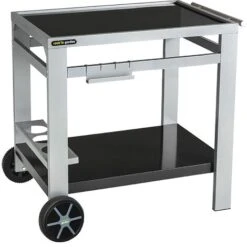 Cook'in Garden Media M Carrello Per Barbecue, Colore Nero/Argento