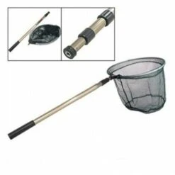 Trade Shop - Rete Pesca Pieghevole Con Manico Telescopico In Allumino Estensibile Guardino