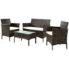 Set Salotto Completo Divano Poltrone Tavolino PolyRattan Arredo Giardino Marrone -Giardino di Lusso 8005109 1