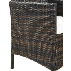 Set Salotto Completo Divano Poltrone Tavolino PolyRattan Arredo Giardino Marrone -Giardino di Lusso 8005109 5