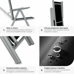 2 Sedie Da Giardino In Alluminio Pieghevoli - Arredo Giardino, Sedie Da Esterno, Sedie Giardino -Giardino di Lusso 8008699 4