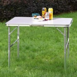 Tavolo Campeggio Picnic Alluminio 90x60x70 Pieghevole Valigetta Piano Formica -Giardino di Lusso 80438028 5