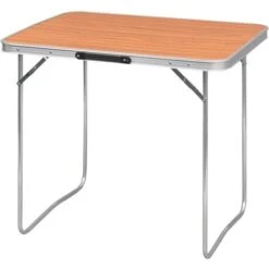WOLTU Tavolino Da Campeggio Pieghevole Tavolo Portatile Da Picnic Giardino Alu Quercia