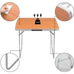 WOLTU Tavolino Da Campeggio Pieghevole Tavolo Portatile Da Picnic Giardino Alu Quercia -Giardino di Lusso 80878760 4