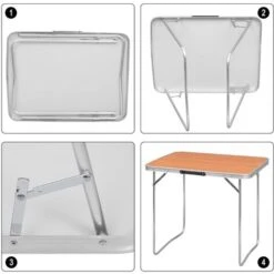 WOLTU Tavolino Da Campeggio Pieghevole Tavolo Portatile Da Picnic Giardino Alu Quercia -Giardino di Lusso 80878760 5