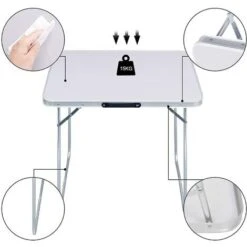 WOLTU Tavolino Da Campeggio Pieghevole Tavolo Portatile Da Picnic Giardino Alu Bianco 10 WOLTU Tavolino Da Campeggio Pieghevole Tavolo Portatile Da Picnic Giardino Alu Bianco -Giardino di Lusso 80878959 4
