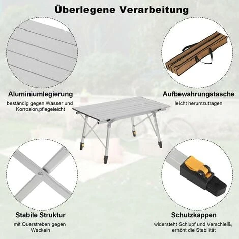 WOLTU Tavolo Da Campeggio Picnic Giardino Pieghevole Portatile Altezza Regolabile 6 WOLTU Tavolo Da Campeggio Picnic Giardino Pieghevole Portatile Altezza Regolabile - immagine 4