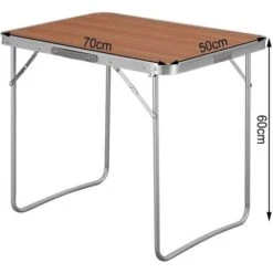 WOLTU Tavolo Campeggio Pieghevole Tavolo Da Balcone E Alluminio Con Maniglia Legno -Giardino di Lusso 80879286 3