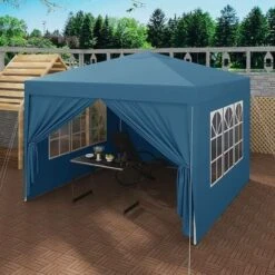WOLTU Gazebo Da Giardino Tendone Tenda Per Festa Party Con Parti Laterali 3x3 M Blu -Giardino di Lusso 80879390 2
