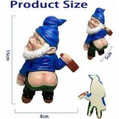 Gnomo Da Giardino Divertente, Scultura In Resina Con Statua Di Gnomo Da Giardino All'aperto, Per Prato Da Giardino Domestico-READCLY -Giardino di Lusso 80961324 3