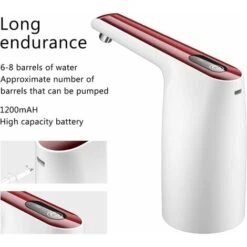 Pompa Per Bottiglia D'acqua Portatile Ricaricabile, Erogatore D'acqua Per Bottiglia D'acqua Per 3-5 Galloni, Pompaggio Quantitativo READCLY -Giardino di Lusso 80961493 4