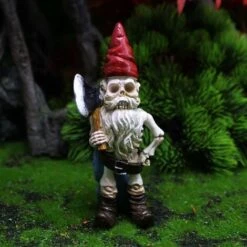 2PC Scheletro Di Halloween Statua Di Gnomo Teschio Nano Statuetta In Resina Statua Di Coppia Nana Scheletro Zombie Gnomo Ornamento Gnomo In Resina Statue Di Scheletro Da Giardino Per La Festa Di Hallo -Giardino di Lusso 80961521 5
