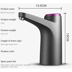 Distributore D'acqua, Pompa Elettrica Per Acqua Potabile, Pompa Elettrica Per Bottiglia D'acqua, Distributore Automatico Di Acqua Elettrica, Pompa Per Erogatore D'acqua Ricaricabile Wireless USB READC -Giardino di Lusso 80961535 3