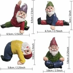 Serie Di Pezzi Gnomi Da Giardino Divertenti, Ornamenti Da Giardino Di Gnomi Di Yoga, Accessori Di Gnomi Da Giardino Delle Fate Decorazioni In Miniatura-READCLY -Giardino di Lusso 80962105 4