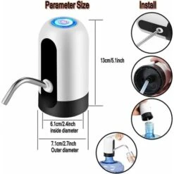 Pompe à Bouteille D'eau, Pompe à Eau Potable Automatic De Chargement USB De 5 Gallons, Pichets Universels De 2 à 5 Gallons Distributore Di Bouteille D'eau électrique Portable Pour Bureau, Camping READ -Giardino di Lusso 80962142 5