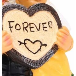 Gnomo Da Giardino In Resina Creativa Coppia Coppia Di Nani Statua A Forma Di Cuore Impermeabile E Resistente Adatto Per La Decorazione Del Prato Da Giardino-READCLY -Giardino di Lusso 80962330 5