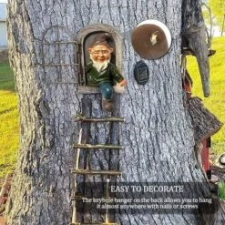 Elfo Fuori Dalla Porta Tree Hugger, Statua Di Gnomo Da Giardino In Poliresina, Scultura Di Albero Stravagante 15 Cm Gnomo Decorazione Da Giardino Per Natale Ornamento In Resina Impermeabile Per Intern -Giardino di Lusso 80962647 4