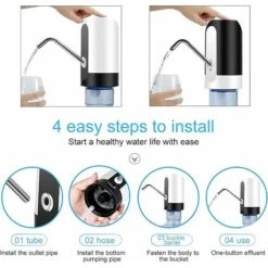 Pompa Elettrica Per Bottiglia D'acqua, Distributore Automatico Di Acqua Potabile, Ricarica USB, Distributore Universale Per Bottiglia D'acqua Potabile Per Bottiglia Da 2-5 Galloni READCLY -Giardino di Lusso 80962652 4