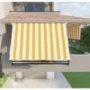 Tenda Da Sole A Caduta Con Bracci 250cm Telo Impermeabile Giallo E Bianco Golisa -Giardino di Lusso 80991108 1