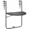 Tavolino Pieghevole Balcone Tavolo Ringhiera Metallo E Polyrattan 60x64 Cm Nero -Giardino di Lusso 81156109 1