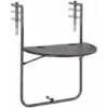 Tavolino Pieghevole Balcone Tavolo Ringhiera Metallo E Polyrattan 60x64 Marrone -Giardino di Lusso 81172374 1