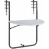 Tavolino Pieghevole Balcone Tavolo Ringhiera Metallo E Polyrattan 60x64 Bianco