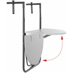 Tavolino Pieghevole Balcone Tavolo Ringhiera Metallo E Polyrattan 60x64 Bianco -Giardino di Lusso 81172375 3