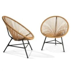 Set Di Mobili Da Giardino IZMIR - Tavolo E 2 Poltrone Con Corda Effetto Rattan -Giardino di Lusso 81211914 5