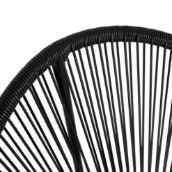 Set Di Mobili Da Giardino IZMIR Tavolo E 2 Poltrone Uovo In Corda Nera -Giardino di Lusso 81211936 4