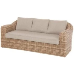 Divano Da Giardino Mooréa Savana Alluminio Trattato Con Polveri Epossidiche, Resina Intrecciata, Poliestere - Hespéride