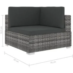 Set Divani Da Giardino 6 Pz Con Cuscini In Polyrattan Grigio VidaXL -Giardino di Lusso 84062549 3